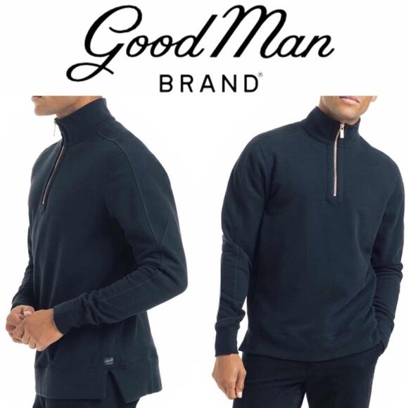 Good Man Brand Preppy Navy Blue Pro Slim 1/4 Zip Business Casual Pullover XL - Picture 1 of 10